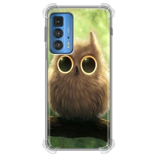 Дизайнерский силиконовый с усиленными углами чехол для Motorola Edge 20 Pro Совы