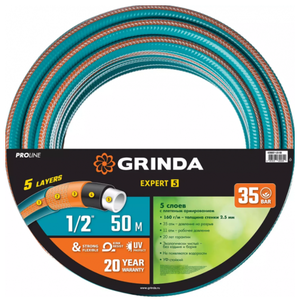 Шланг садовый Grinda PROLine EXPERT армированный, пятислойный 1/2", 50 м, 35 атм