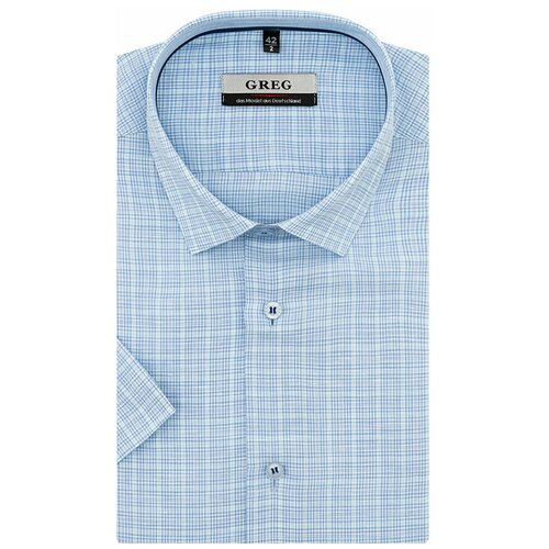 Рубашка GREG, размер 174-184/39, голубой рубашка размер 46 48 голубой