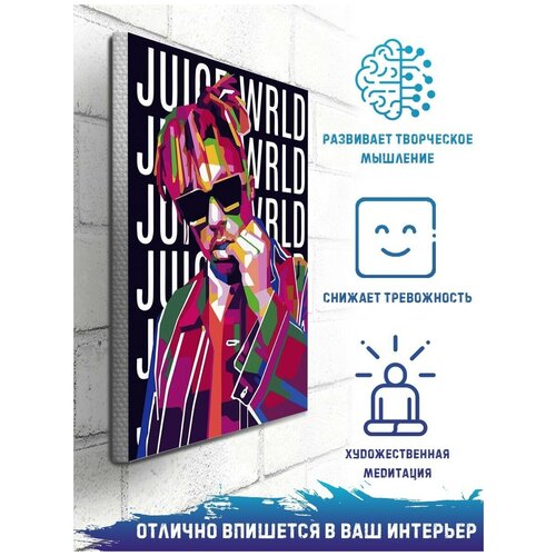 Картина по номерам на холсте Музыка Juice Wrld - 6050 В 20x30 картина по номерам на холсте музыка juice wrld 6051 г 30x40