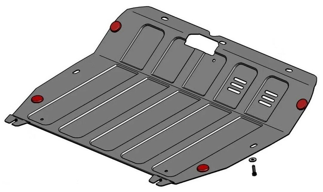 ЗК и КПП АвтоБроня Hyundai Santa Fe I 2000-2006/Santa Fe Classic 2006-2012/JAC S1 (Rein) 2007-2011/ТагАЗ C190 2011-2013, сталь 1.8 мм, 111.02308.3