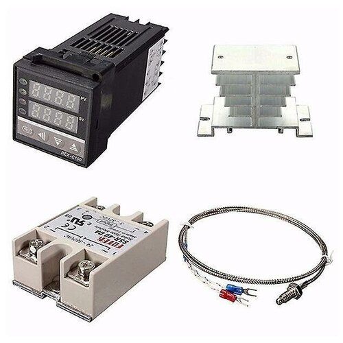 Цифровой регулятор температуры 220В PID Rex-C100 термопара твердотельное реле Max40A 319000₽