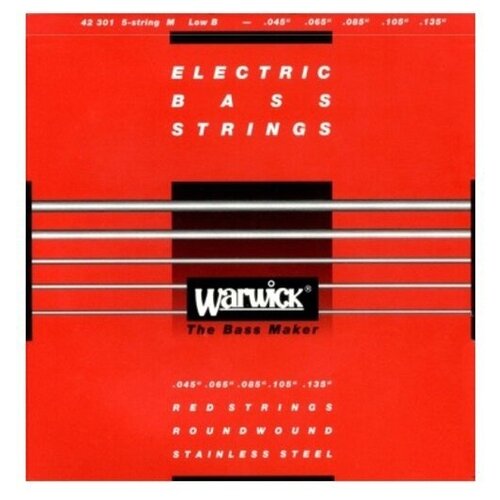 Струны для 5-струнного баса Red Label 45-135 Warwick 42301M