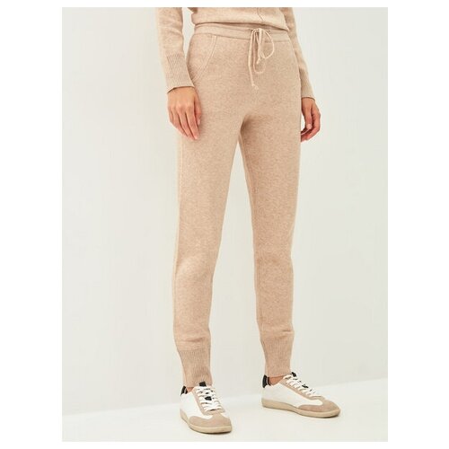 фото Трикотажные брюки зауженные к низу zarina 1420604704 бежевый 46