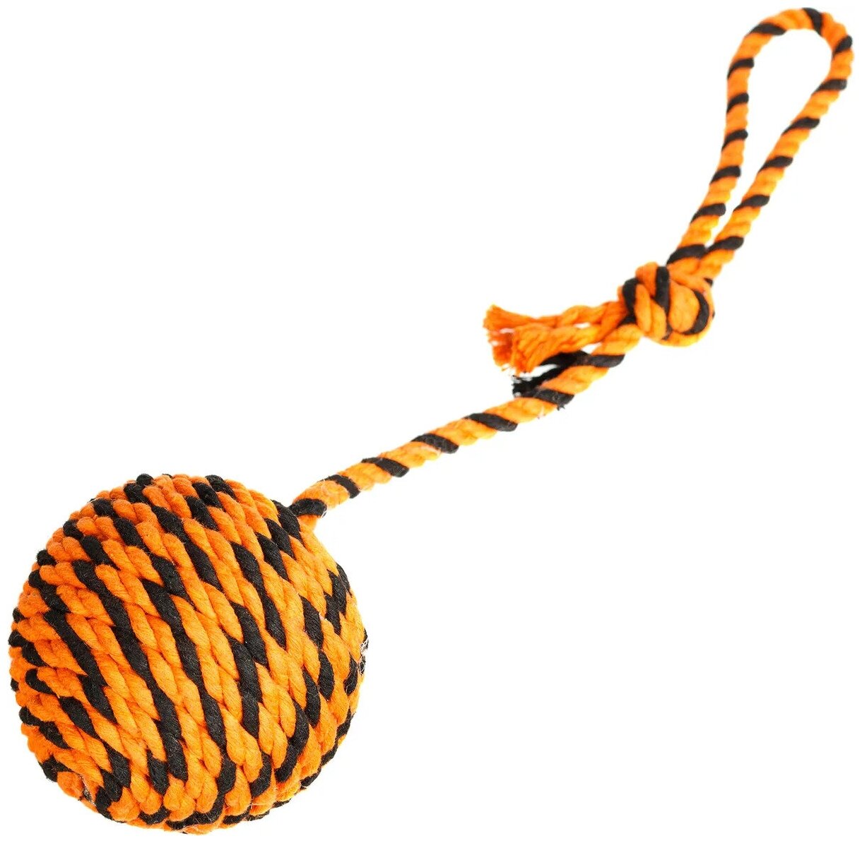 Мяч с ручкой для собак DOGLIKE Броник оранжевый/черный средний (1 шт)