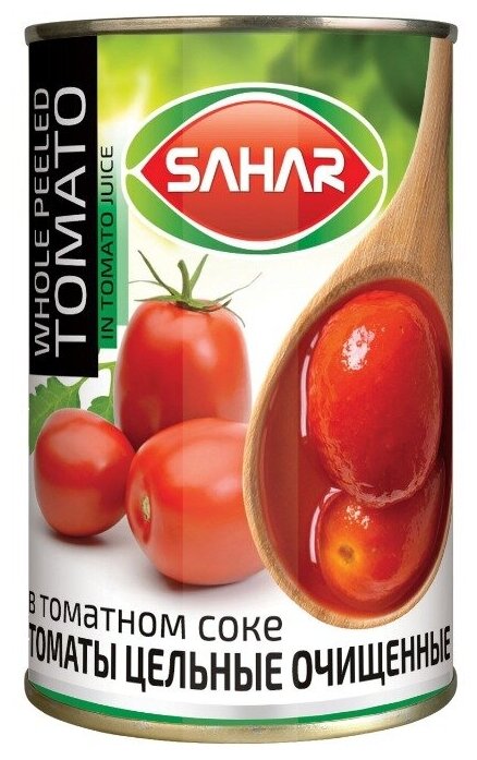 Томаты "SAHAR" цельные очищенные в томатном соке 400 г. иран