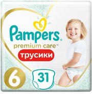 Pampers трусики Premium Care 6, 15+ кг, 31 шт, белый