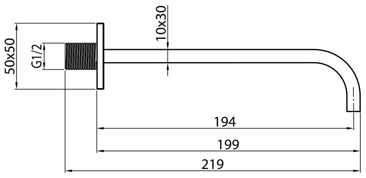 Излив встраиваемый ELGHANSA RS-8W латунный настенный 30*10 мм, длина 194 мм , хром - фотография № 5