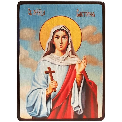 икона святая ника виктория коринфская на мдф 6х9 Икона Виктория Коринфская, размер 14 х 19 см
