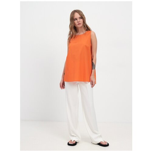 фото Топ женский katharina kross kk-t-002k-jf/4-оранжевый, прямой силуэт / сlassic fit, цвет оранжевый, размер 50