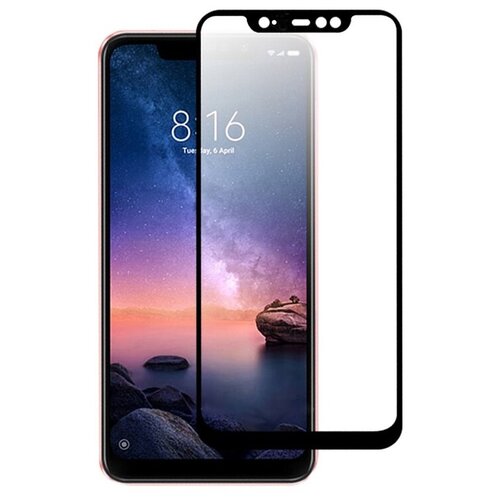 Защитное стекло 5D для Xiaomi Redmi Note 6 Pro черное (black)