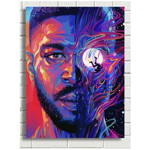 Картина по номерам Музыка Kid Cudi (Кид Кади, man on the moon) - 8058 В 30x40 рюкзак музыка kid cudi кид кади man on the moon 1307 a3