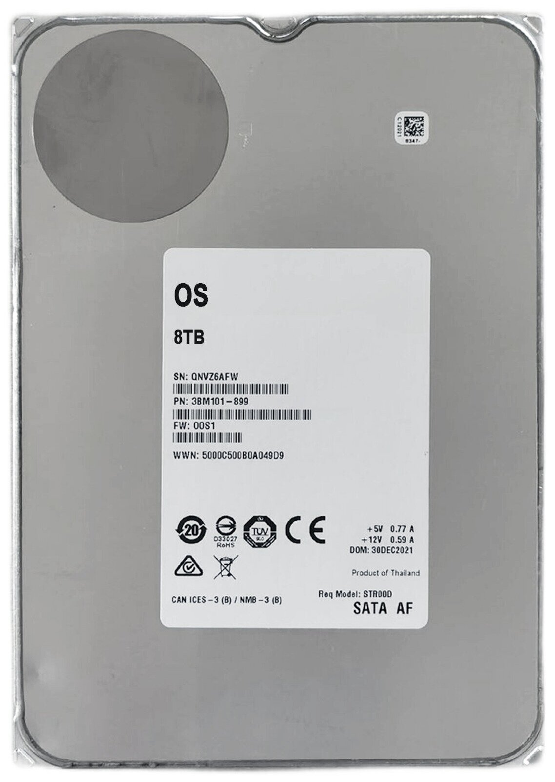 Жесткий диск OS Exos ST8000NM003G, 8TB, HDD, 7200