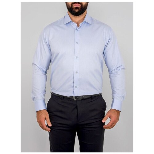 фото Рубашка мужская длинный рукав greg 223/191/8249_gb, прямой силуэт / сlassic fit, цвет голубой, рост 174-184, размер ворота 45