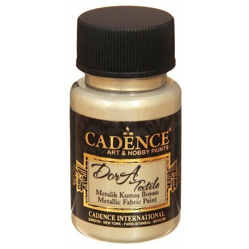 Краска для ткани Cadence Dora Textile Metallic Fabric Paint. Platinium-1137