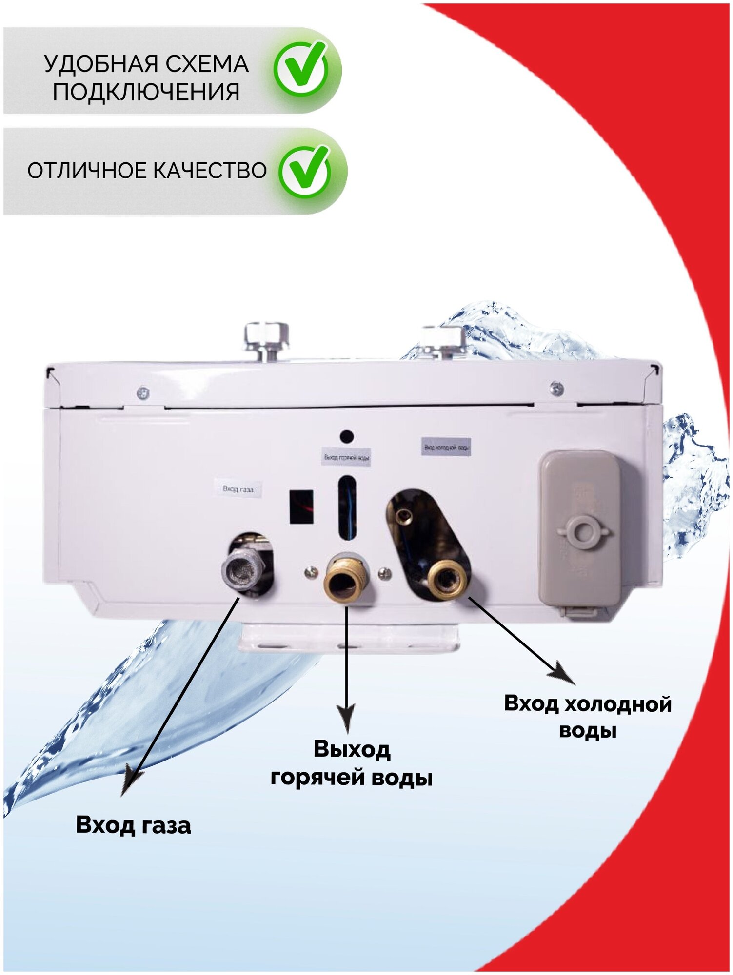 Газовый проточный водонагреватель W-20 ECO OASIS