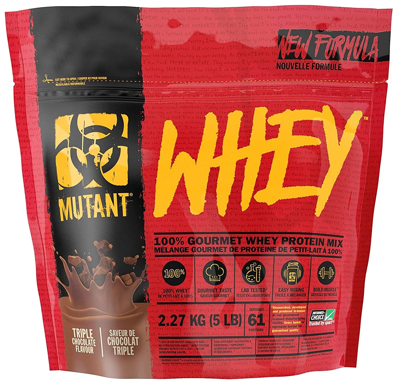 Mutant Whey 5 фунтов тройной шоколад (2270 г.)