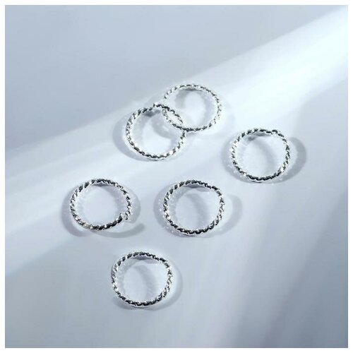 фото Пирсинг универсальный "колечко" узор, d=0,6см, цвет серебро, набор 6шт qwen