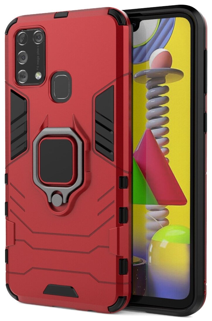 Чехол-бампер MyPads для Samsung Galaxy M31 SM-M315 (2020) противоударный усиленный ударопрочный красный
