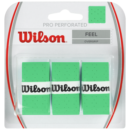 Намотка верхняя Wilson PRO Perforated FEEL 3шт. Зеленый набор виброгасителей wilson pro feel vibration dampener зеленый оранжевый 2шт