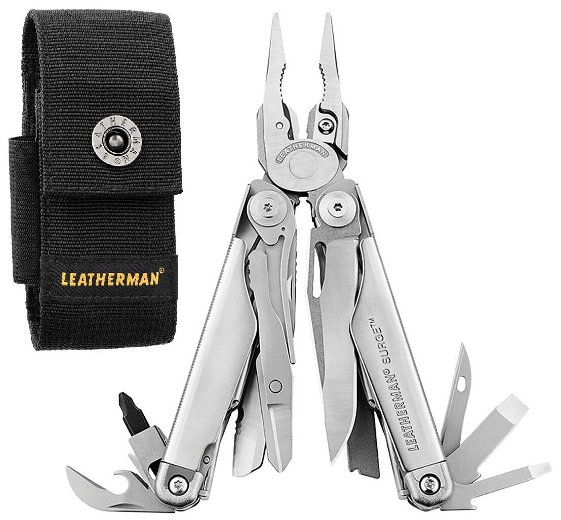 Leatherman мультитул surge, 21 функция, нейлоновый чехол