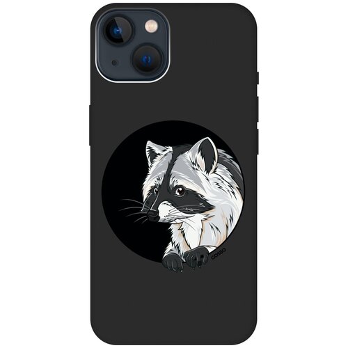 Силиконовый чехол на Apple iPhone 13 / Эпл Айфон 13 с рисунком Raccon in a Hollow Soft Touch черный матовый soft touch силиконовый чехол на xiaomi 13 сяоми 13 с 3d принтом raccon in a hollow черный