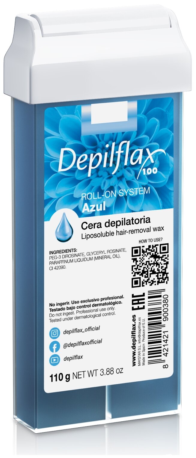 Воск для депиляции DEPILFLAX100 азуленовый/blue 110 г