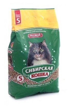 Сибирская кошка Лесной Древесный наполнитель, 10л, 6,5 кг