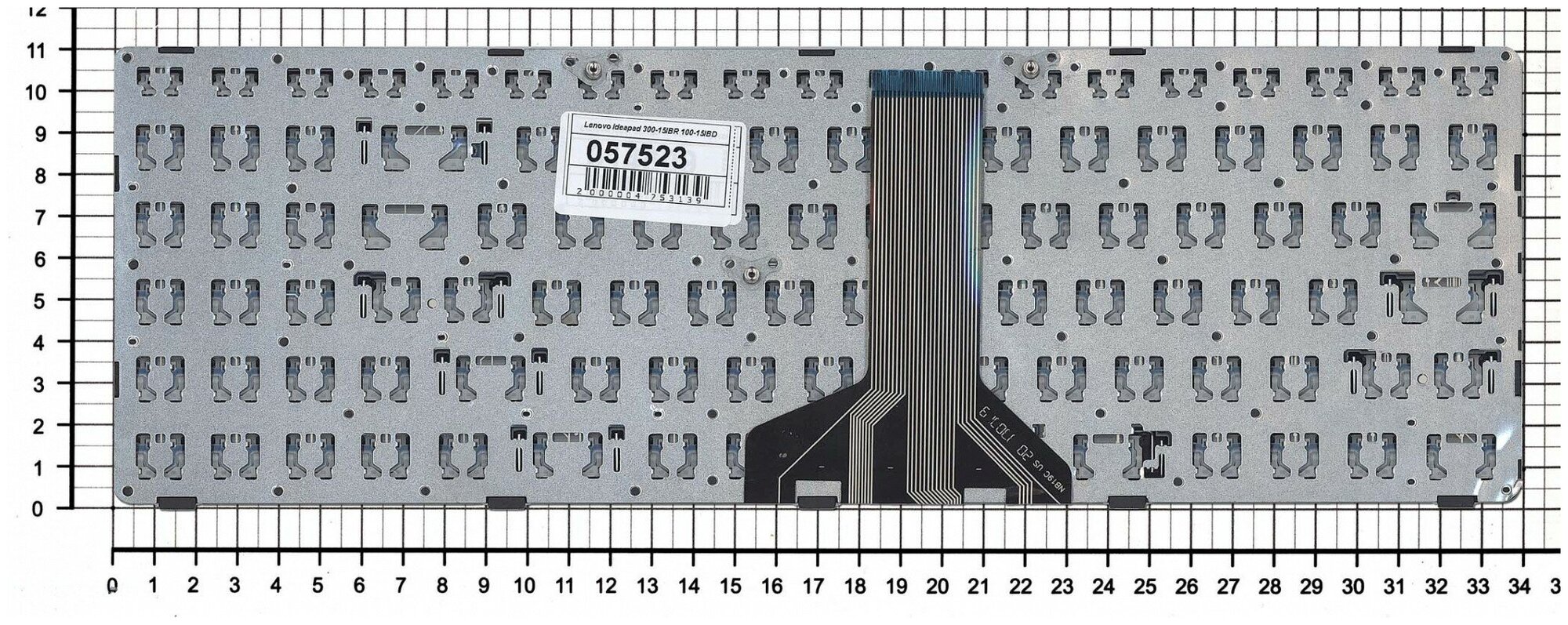 Клавиатура для ноутбука Lenovo IdeaPad 300-15ISK черная с рамкой Ver2