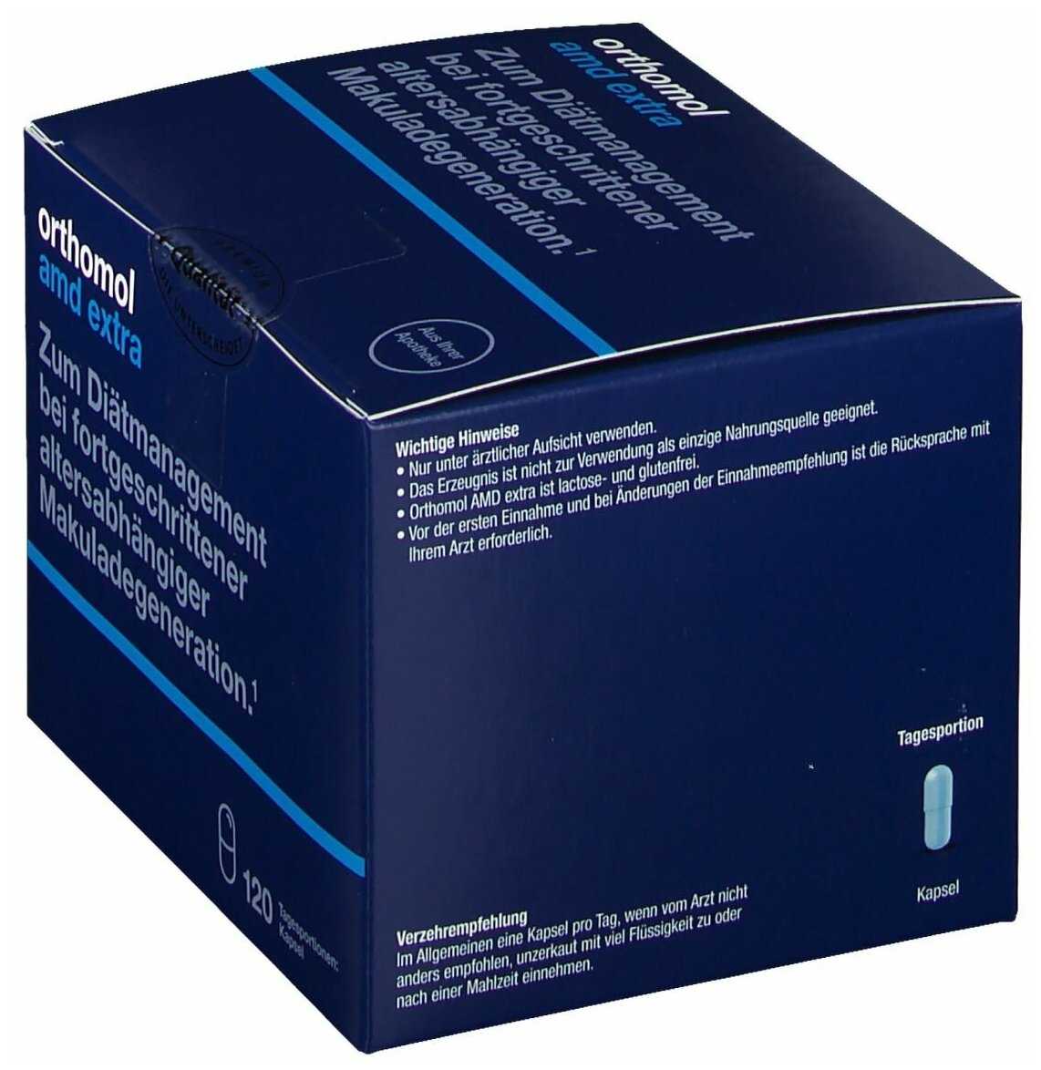 Orthomol (Ортомоль) AMD extra капсулы 540 мг 120 шт. Orthomol pharmazeutische Vertriebs GmbH - фото №8
