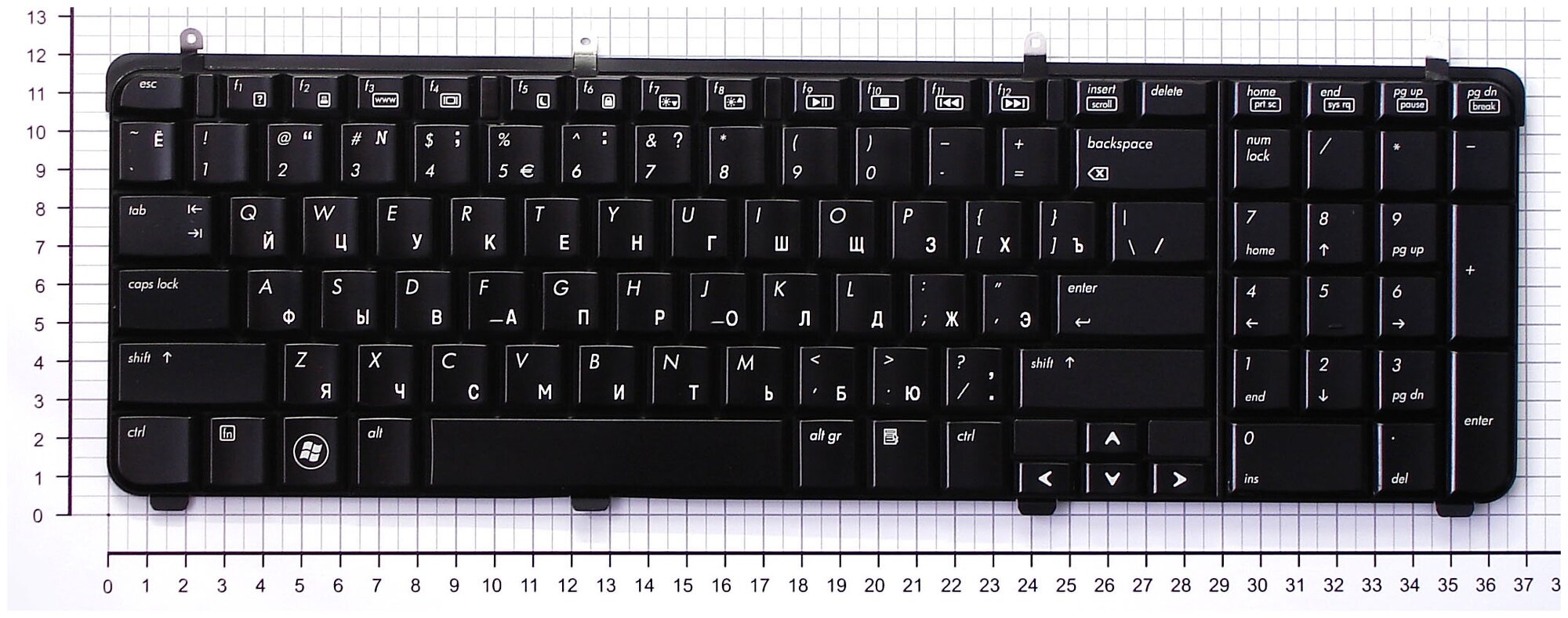 Клавиатура для ноутбука HP Pavilion dv7-3001xx черная