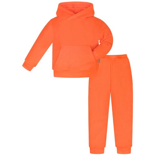 Комплект детский, флисовый,Утенок 7043г(ш),толстовка с капюшоном и брюки на рост 122см,оранжевый