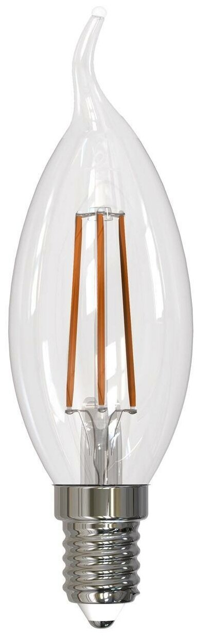 Uniel Лампа светодиодная филаментная диммируемая (UL-00005189) Uniel E14 9W 3000K прозрачная LED-CW35-9W/3000K/E14/CL/DIM GLA01TR