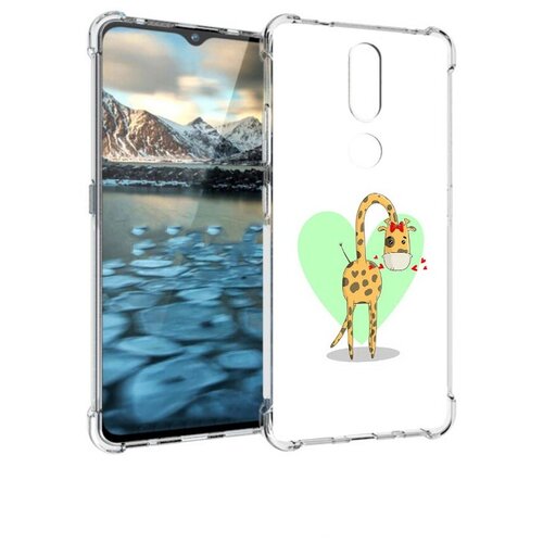 Чехол задняя-панель-накладка-бампер MyPads Влюбленный жираф 14 февраля для Nokia 2.4 противоударный