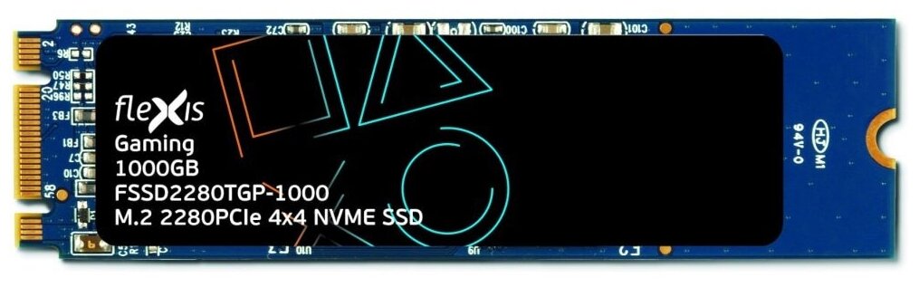 Твердотельный накопитель SSD Flexis 1TB M.2 PCIe, NVME, TLC,TBW 1650, R/W - 4900/4400 MB/s, серия Gaming FSSD2280TGP-1000