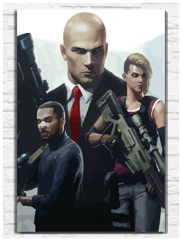 Картина по номерам на холсте игра Hitman 2 (PS Xbox PC Switch) - 9706 В 60x40