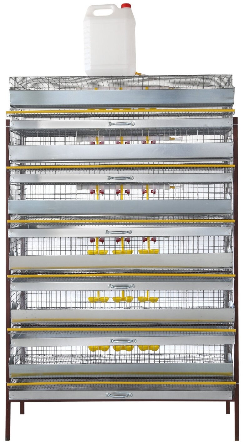 Клетка для перепелов на 300 голов, по 50 голов в ярусе, Сельский дворик