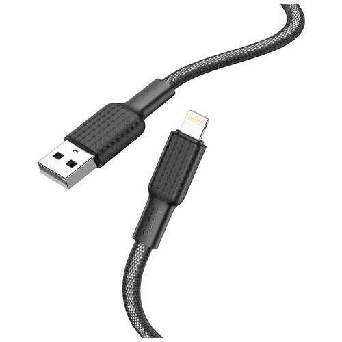 USB дата кабель Lightning, HOCO, X69, 1м, черный с белым кабель lightning hoco x62 1м 2 4a white tpe