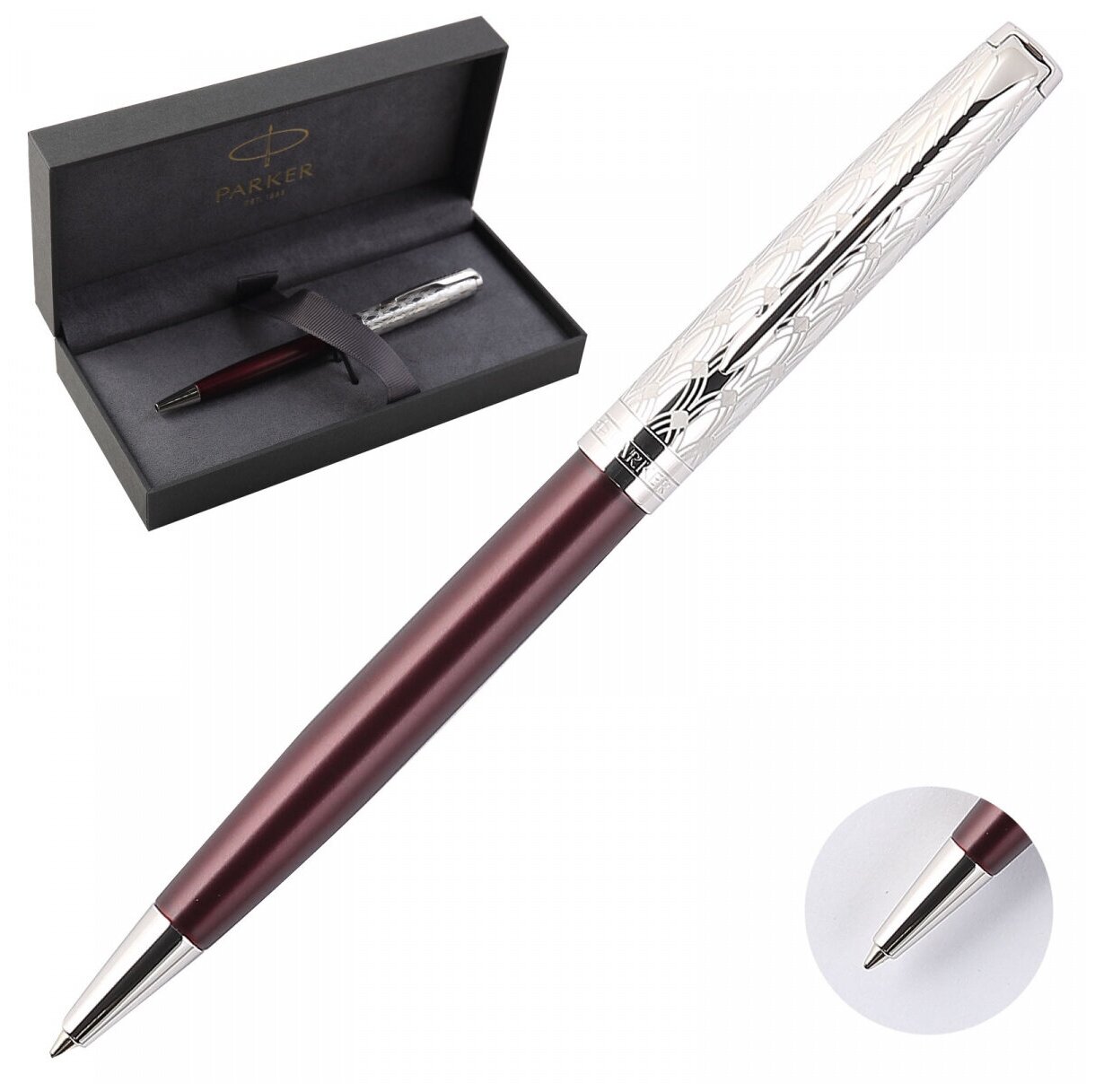 Parker Sonnet Premium - Metal Red CT, шариковая ручка, M