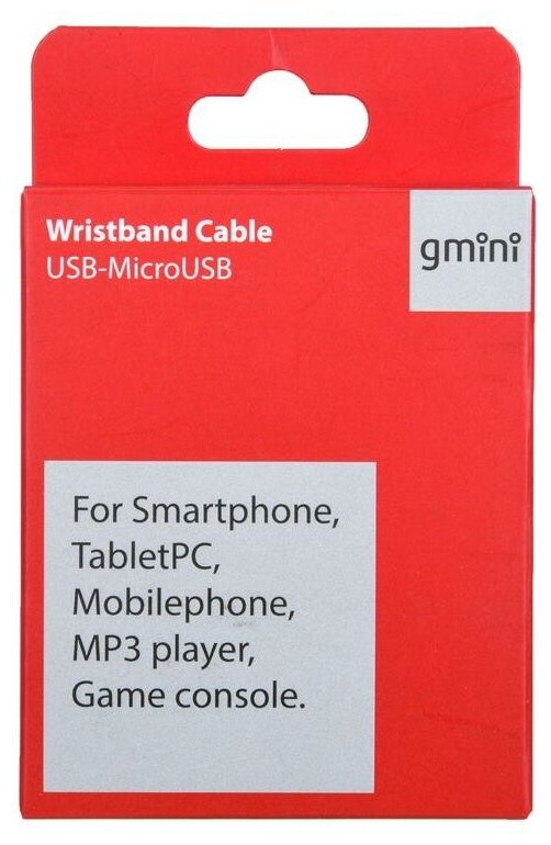 Кабель-браслет microUSB Gmini GM-WDC-200BL плоский голубой - фото №4