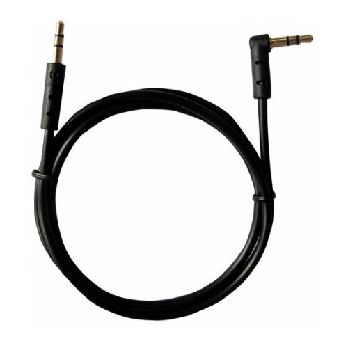 кабель aux minijack minijack 1 м спираль черный Аудиокабель 3,5мм штекер-штекер угловой, металлические разъемы, 1м черный REXANT 18-1120