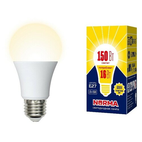 Светодиодная лампа VOLPE LED-A60-16W/WW/E27/FR/NR картон