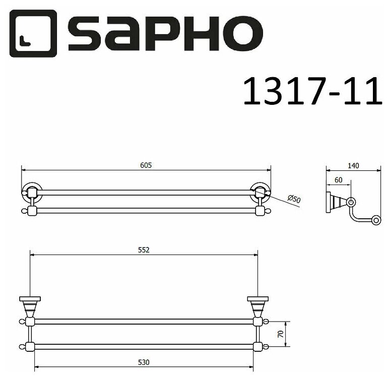 Полотенцедержатель Sapho - фото №2