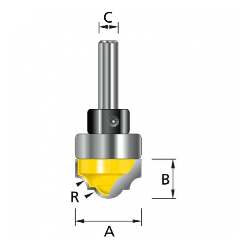 Фреза пазовая фасонная 3,18R 22х9,9х8х40х2Т, хвост. подшипник Makita D-11156