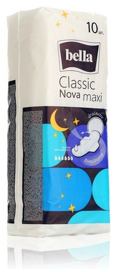 Bella Прокладки Classic Nova Maxi drainette air, 10 шт