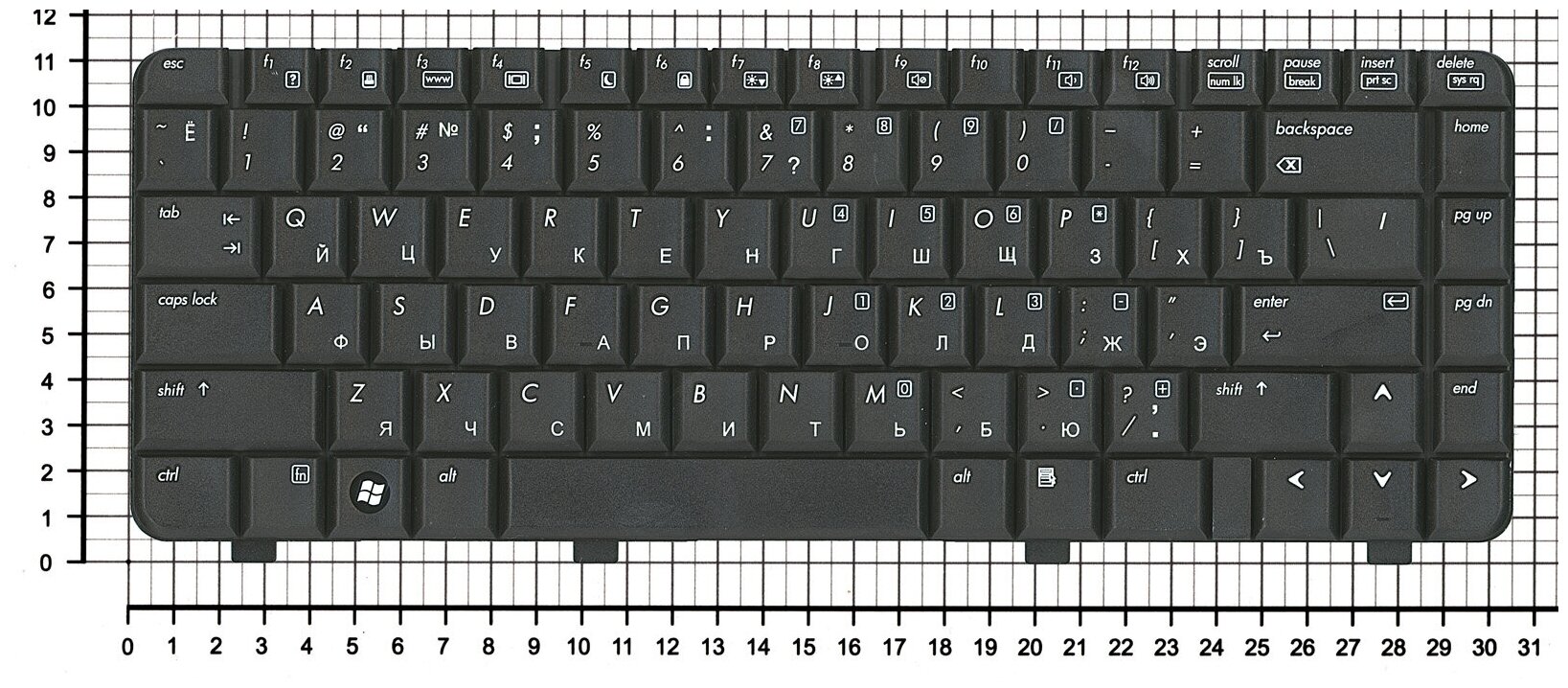 Клавиатура для ноутбука HP Compaq PK1301J0340 черная без рамки