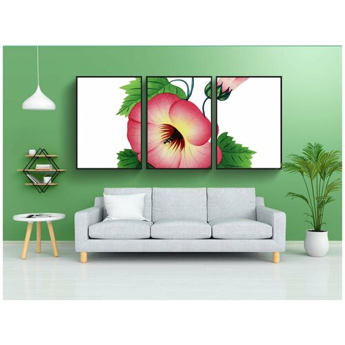 фото Набор модулных постеров для интерьера "цвести, цветок, завод" 60x90 см. в тубусе, без рамки lotsprints