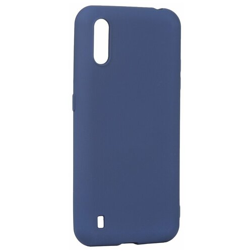 Чехол с микрофиброй DF для Samsung Galaxy M01 Silicone Blue sOriginal-15