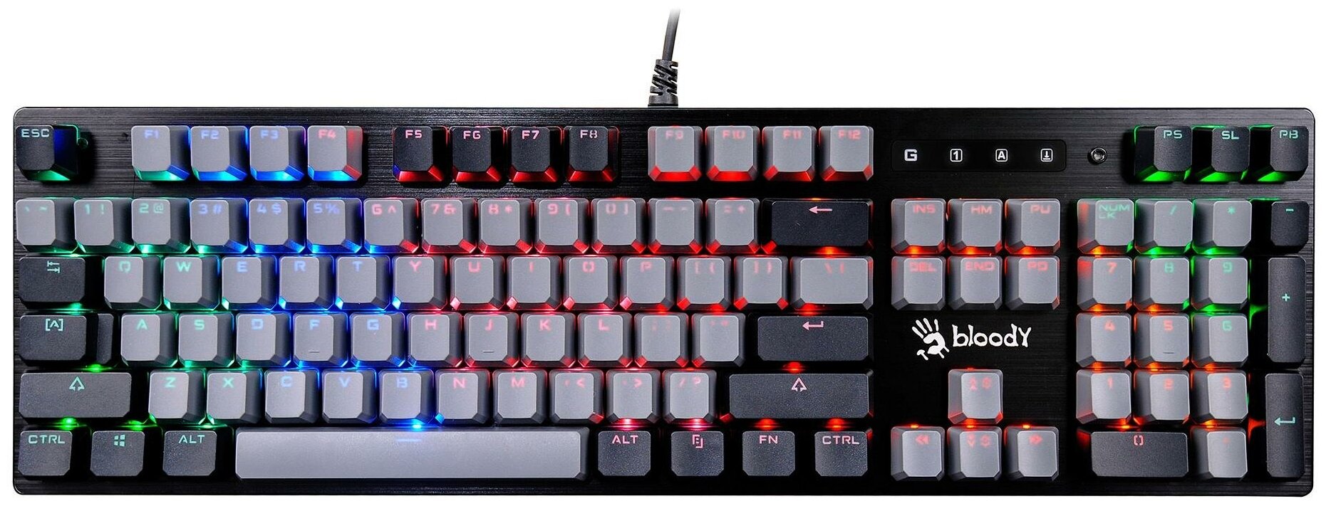 Клавиатура A4TECH Bloody B828N USB черный серый b828n greyblack