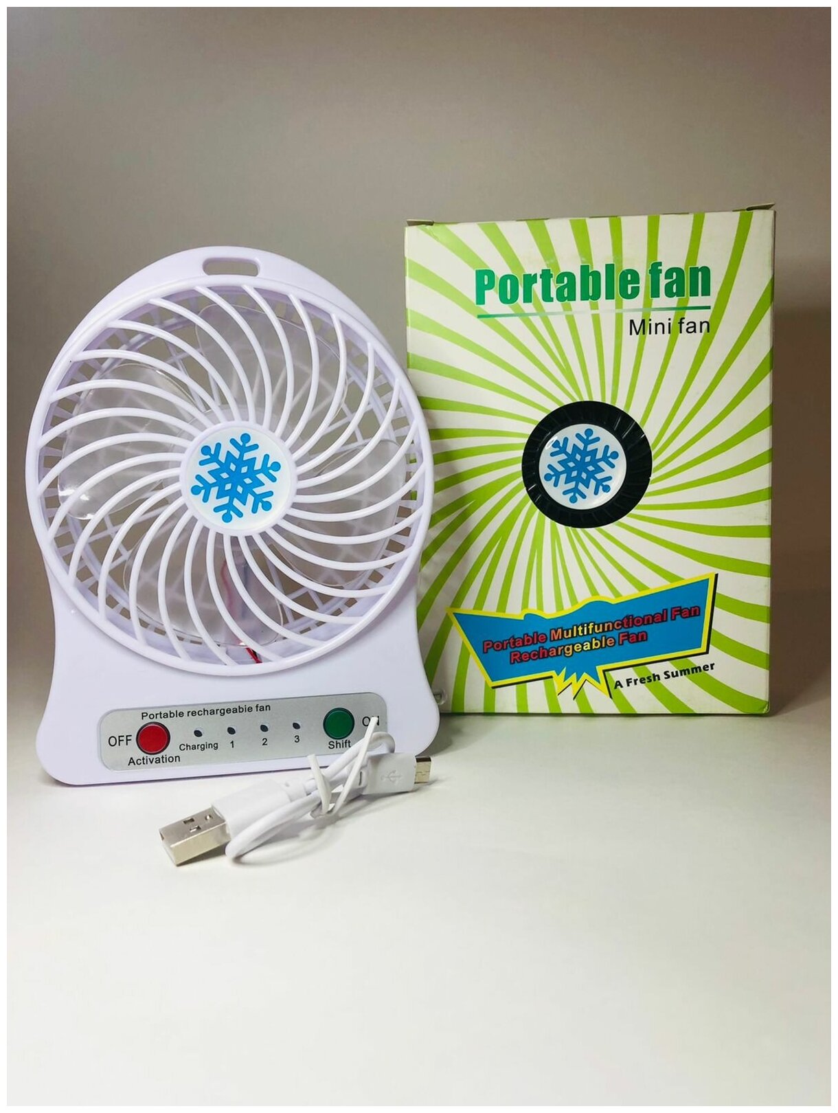 Настольный мини вентилятор MINI FAN с фонариком - фотография № 10